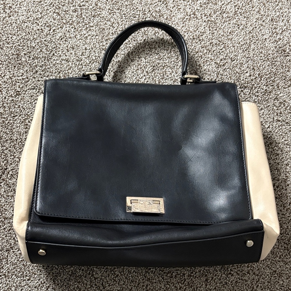 Kate Spade Black and Beige Satchel